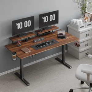 Electric Standing Desk With Shelves